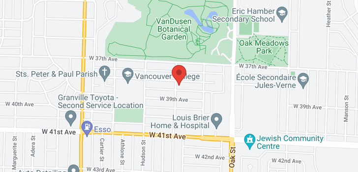 map of 1192 W 38TH AVENUE